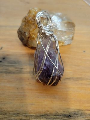 Pendant Amethyst Chunk point- Created by Judy