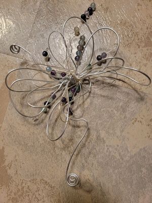 Wall Hanging-Flower Of Peace- Fluorite &amp; Black Agate