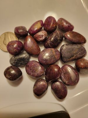 Crystal/Stone Individual  Tumbled Ruby Corundum  (one piece) chosen for you (consists of ruby &amp; sapphire)
