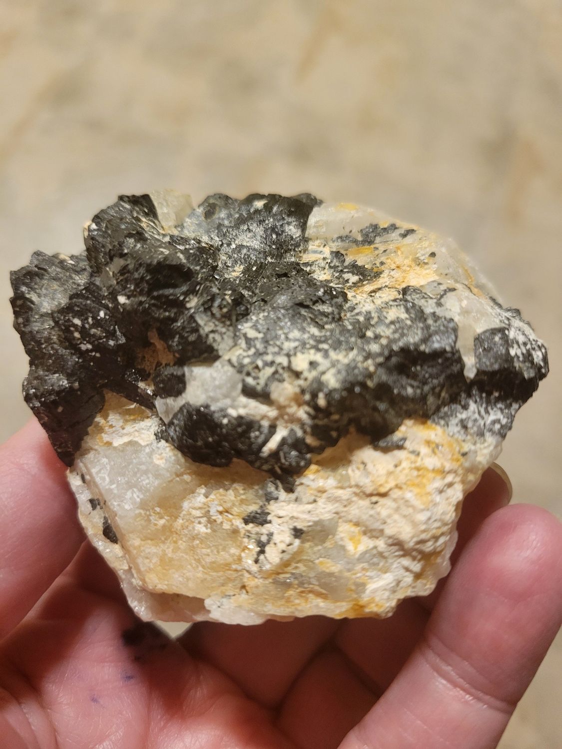 Crystal Rough Black Tourmaline in matrix -Africa