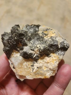 Crystal Rough Black Tourmaline in matrix -Africa