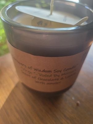 Judy&#39;s Soy Candle -Zodiac Virgo (Large), Chocolate/Lemon-Smoky Vessel