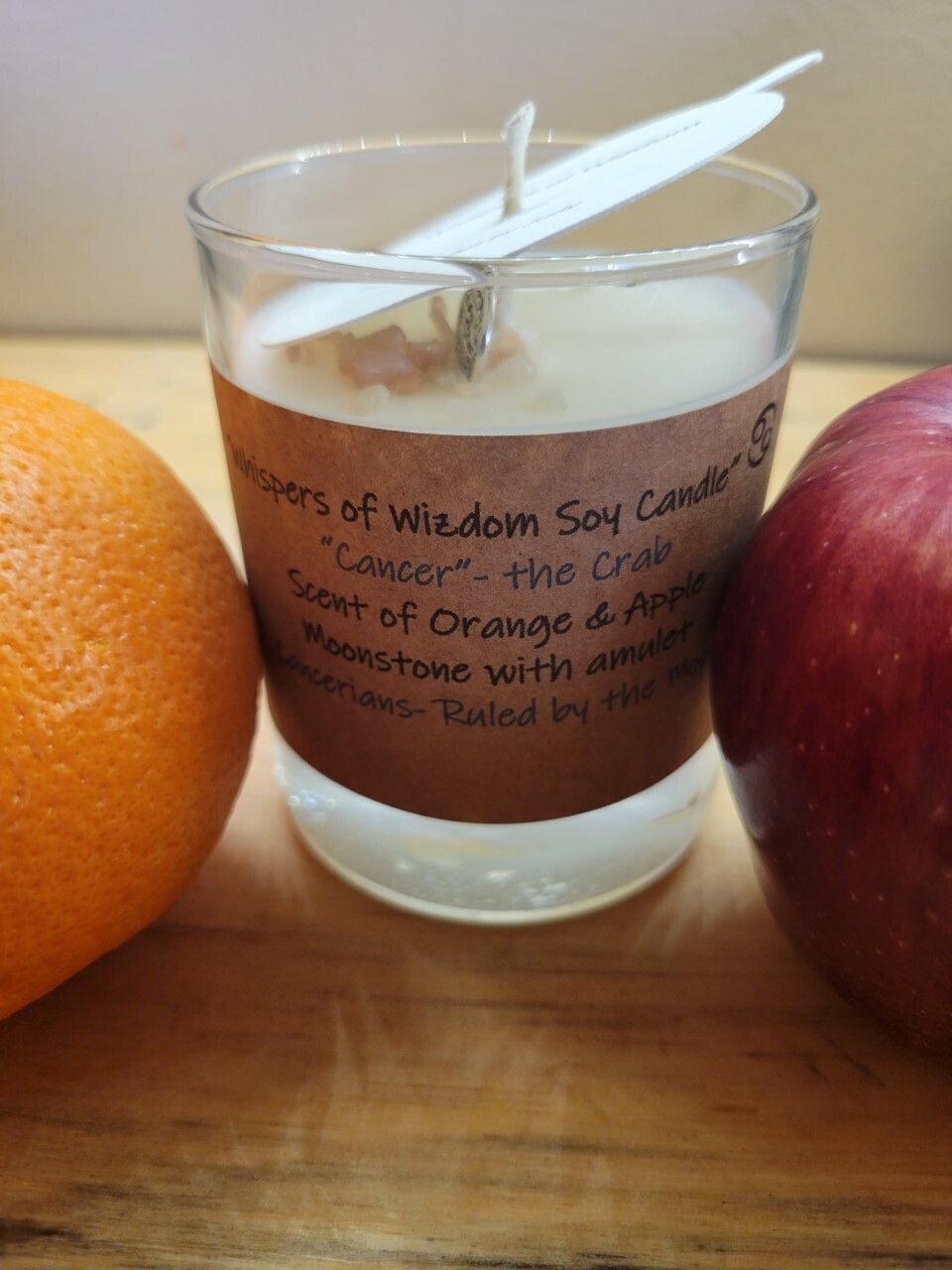 Judy&#39;s Soy Candle -Zodiac Cancer - Apple &amp; Orange Scented