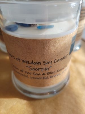 Judy&#39;s Soy Candle -Zodiac Scorpio - with glass lid (Larger) Sea scent