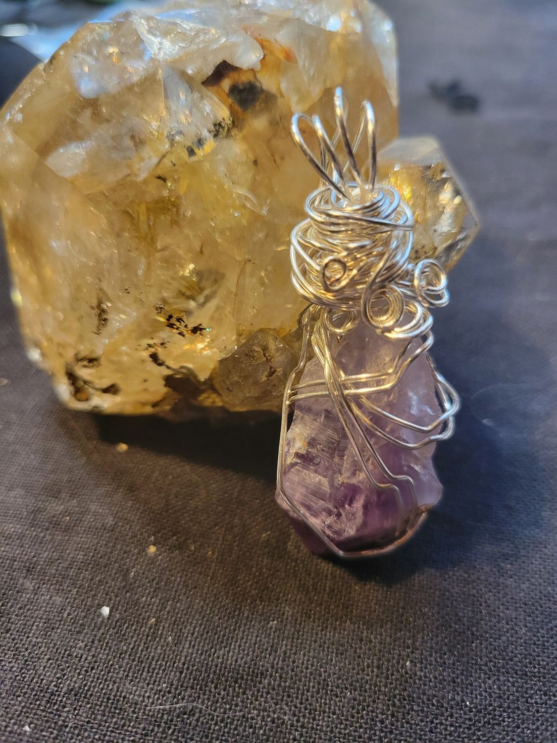 Pendant Amethyst Chunk point- Created by Judy