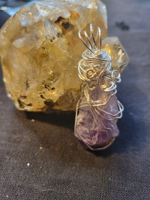 Pendant Amethyst Chunk point- Created by Judy