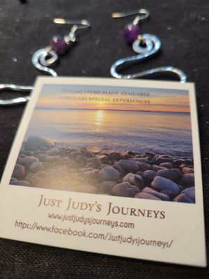 Judy's Hand-Designed Earrings- Not So Perfectly-Perfect- Long Swirls with Amethyst (snake like)
