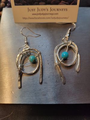 Judy's Hand-Designed Earrings- Not So Perfectly-Perfect- Dreamcatcher style with turquoise