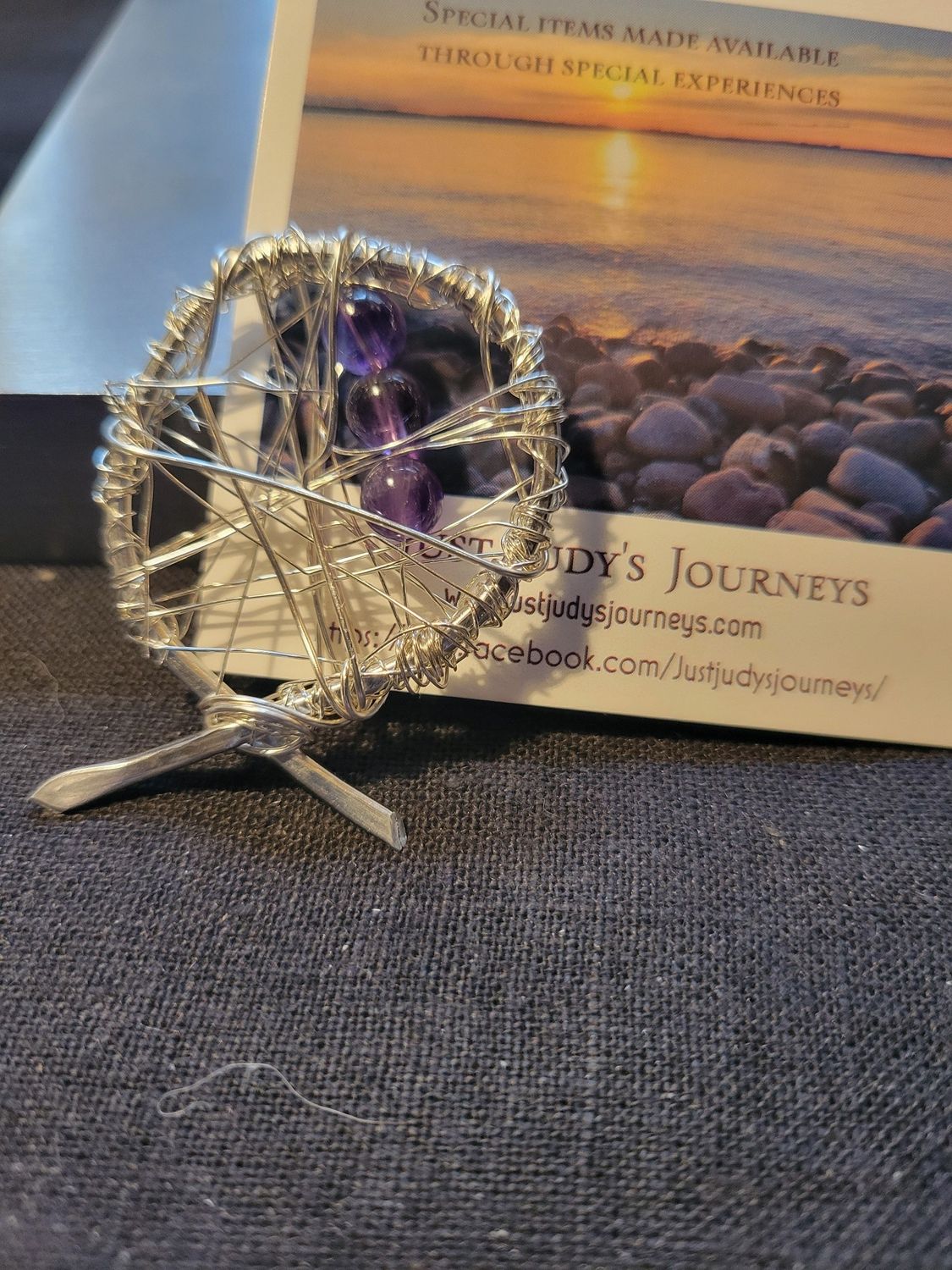 Pendant &quot;Web of Life&quot; -amethyst -Created by Judy