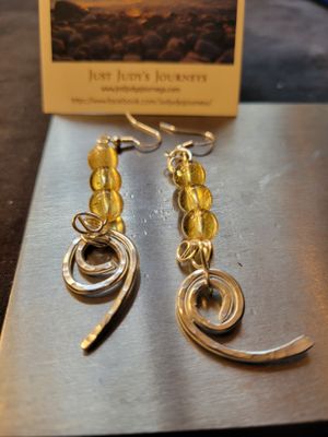 Judy&#39;s Hand-Designed Earrings- Not So Perfectly-Perfect -Citrine &amp; 9&#39;s