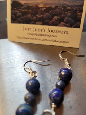 Judy&#39;s Hand-Designed Earrings- Not So Perfectly-Perfect -Lapis Lazuli &amp; Swirls