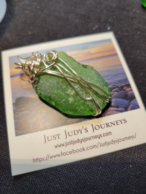 Pendant Ocean Glass Green  (Newfoundland) - Created by Judy
