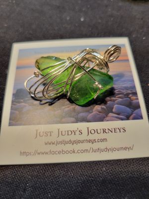 Pendant Ocean Glass Green  (Newfoundland) - Created by Judy