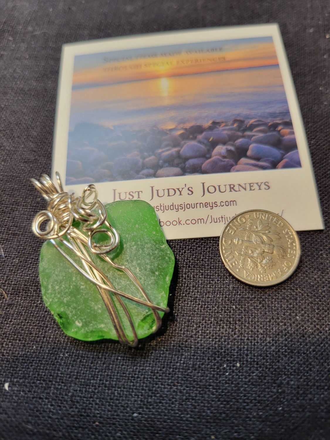 Pendant Ocean Glass Green  (Newfoundland) - Created by Judy