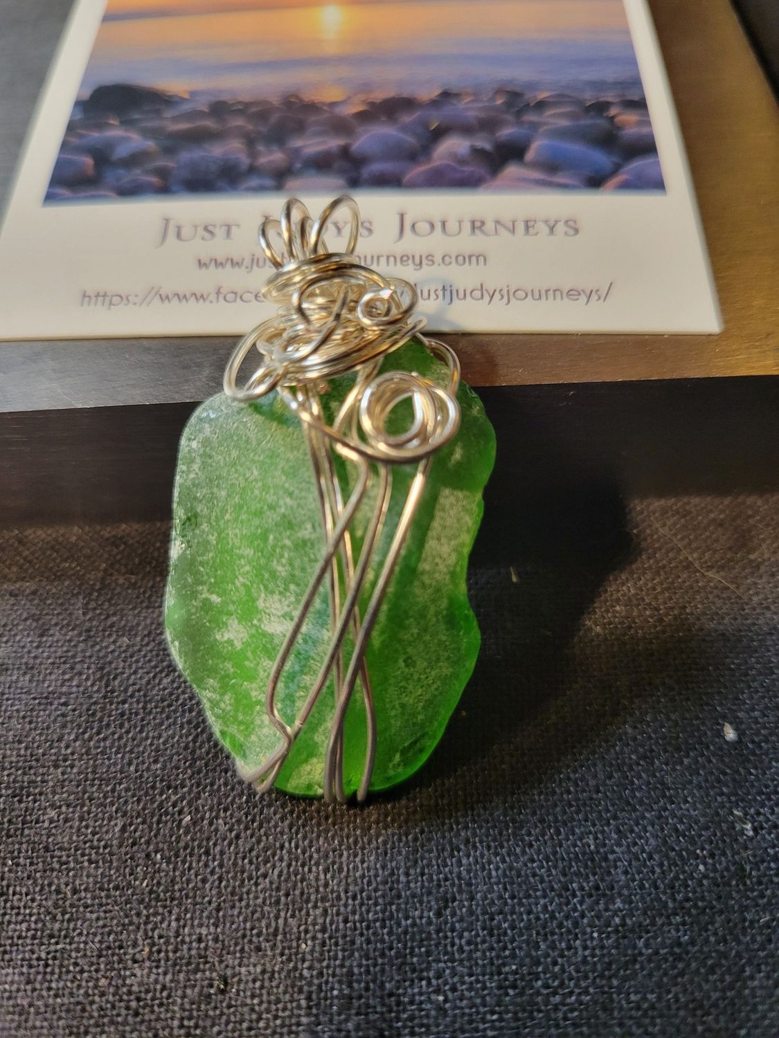 Pendant Ocean Glass Green  (Newfoundland) - Created by Judy