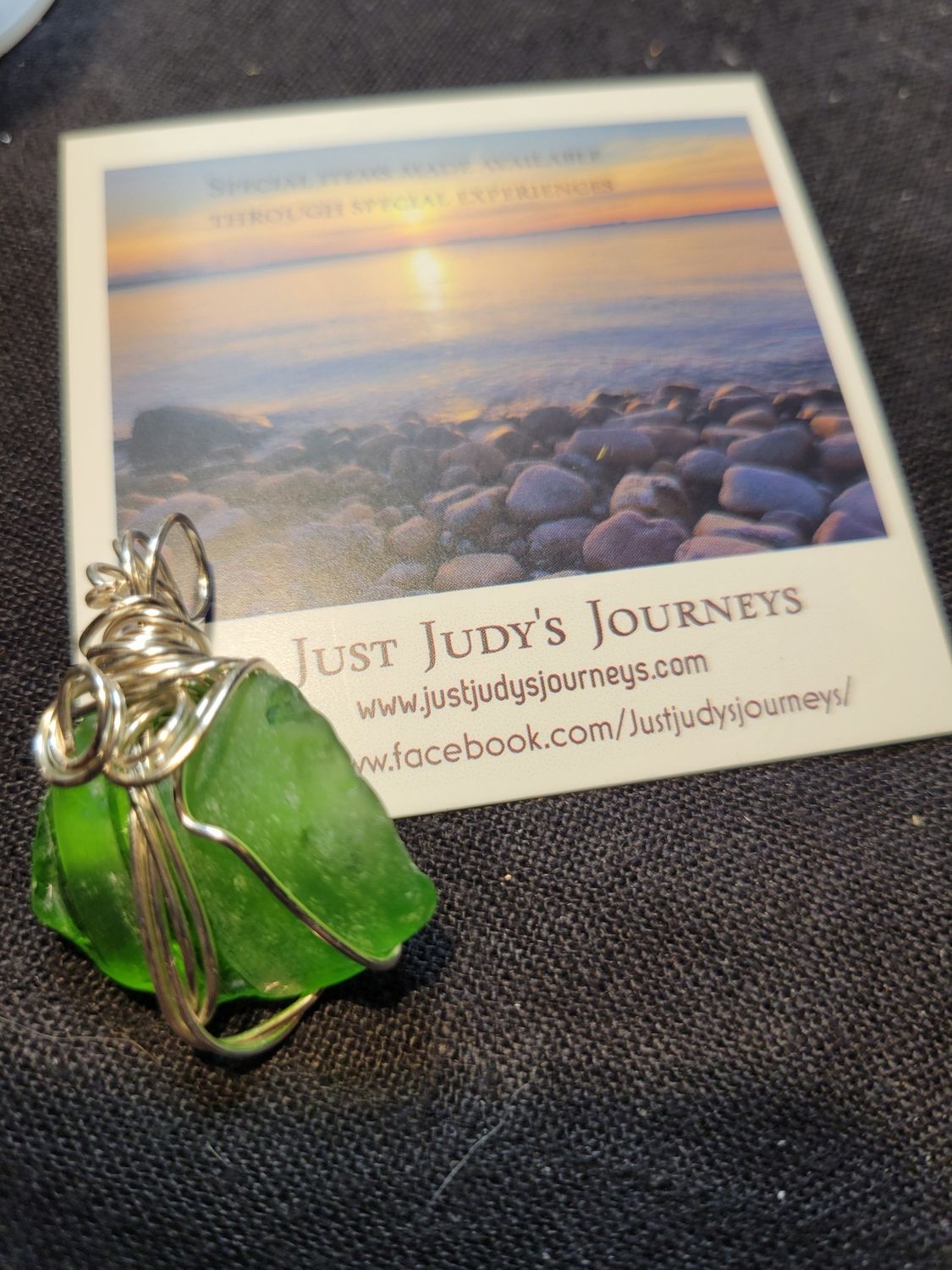 Pendant Ocean Glass Green  (Newfoundland) - Created by Judy