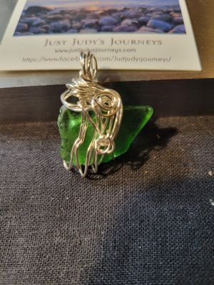 Pendant Ocean Glass Green  (Newfoundland) - Created by Judy