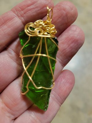 Pendant Ocean Glass Dark Green (Newfoundland) - Created by Judy