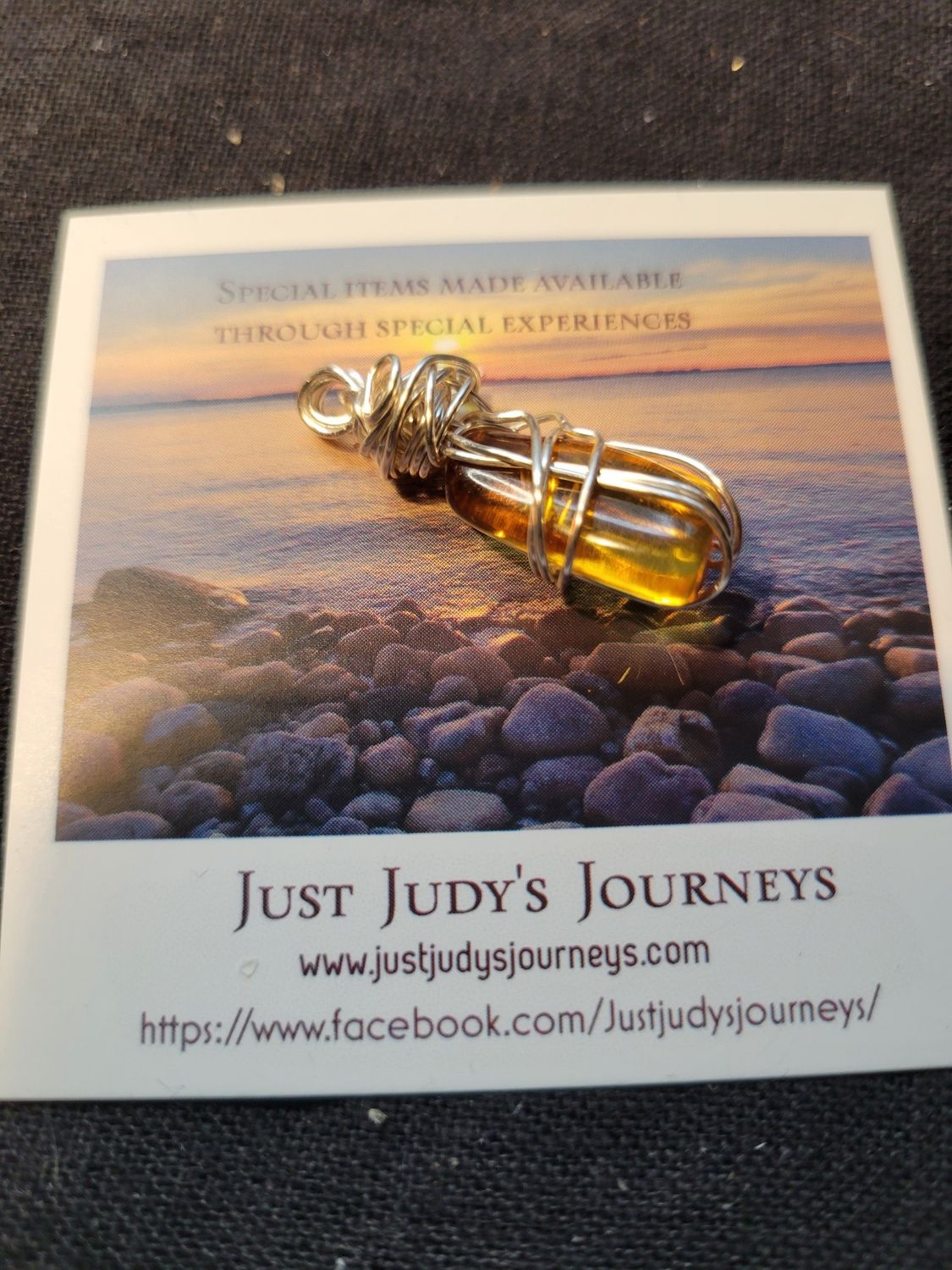 Pendant Small Mexican Amber- Created by Judy