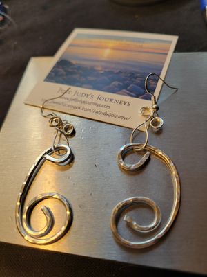 Judy&#39;s Hand-Designed Earrings- Not So Perfectly-Perfect Med Swirls with top loops