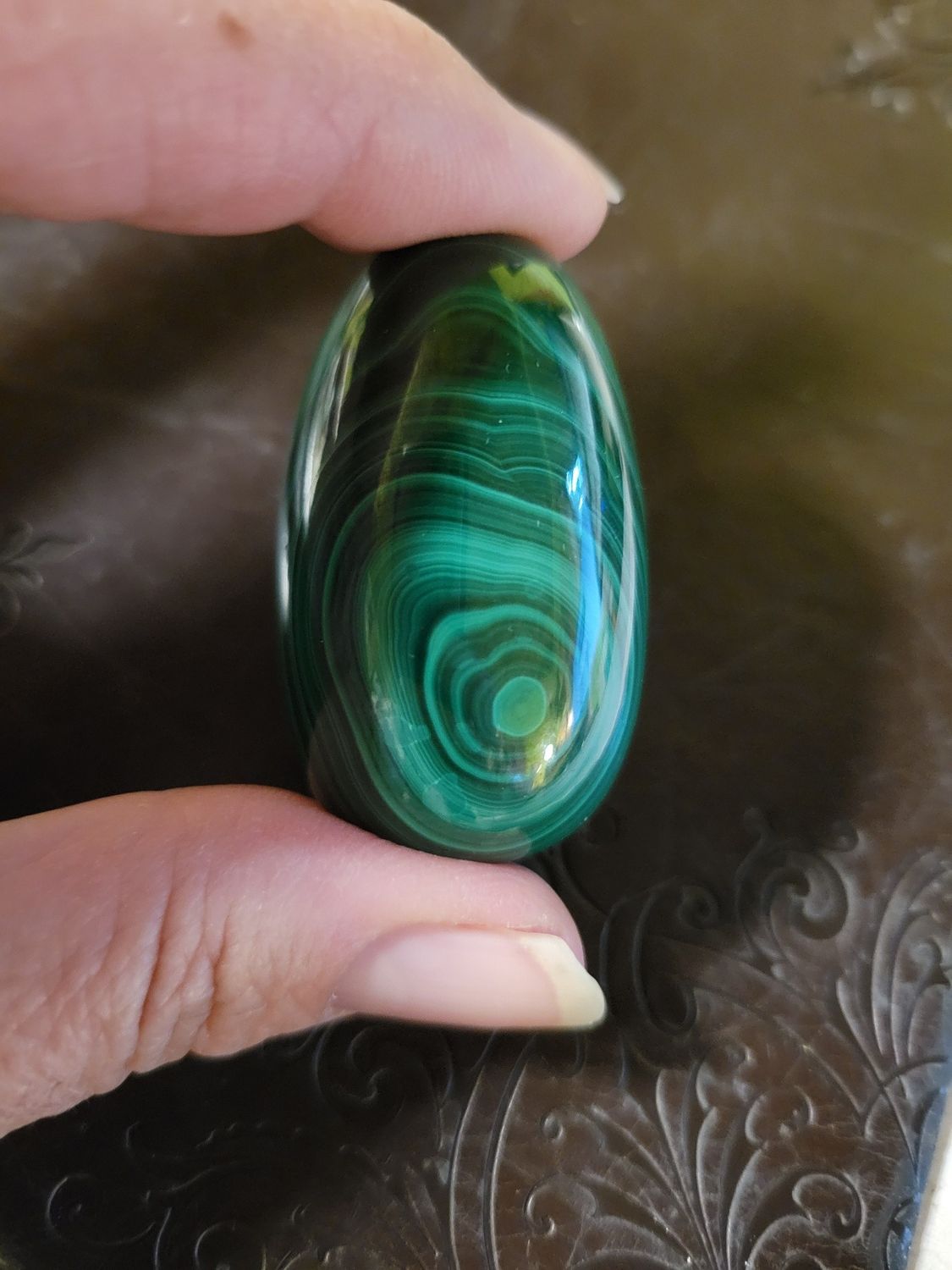 Crystal Malachite Egg (India)