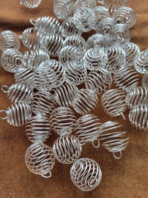 Crystal/Stone Silver (color) expandable cage (one piece)