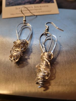 Judy's Hand-Designed Earrings- Not So Perfectly-Perfect -Light Gauge -"Lightbulb Moment"