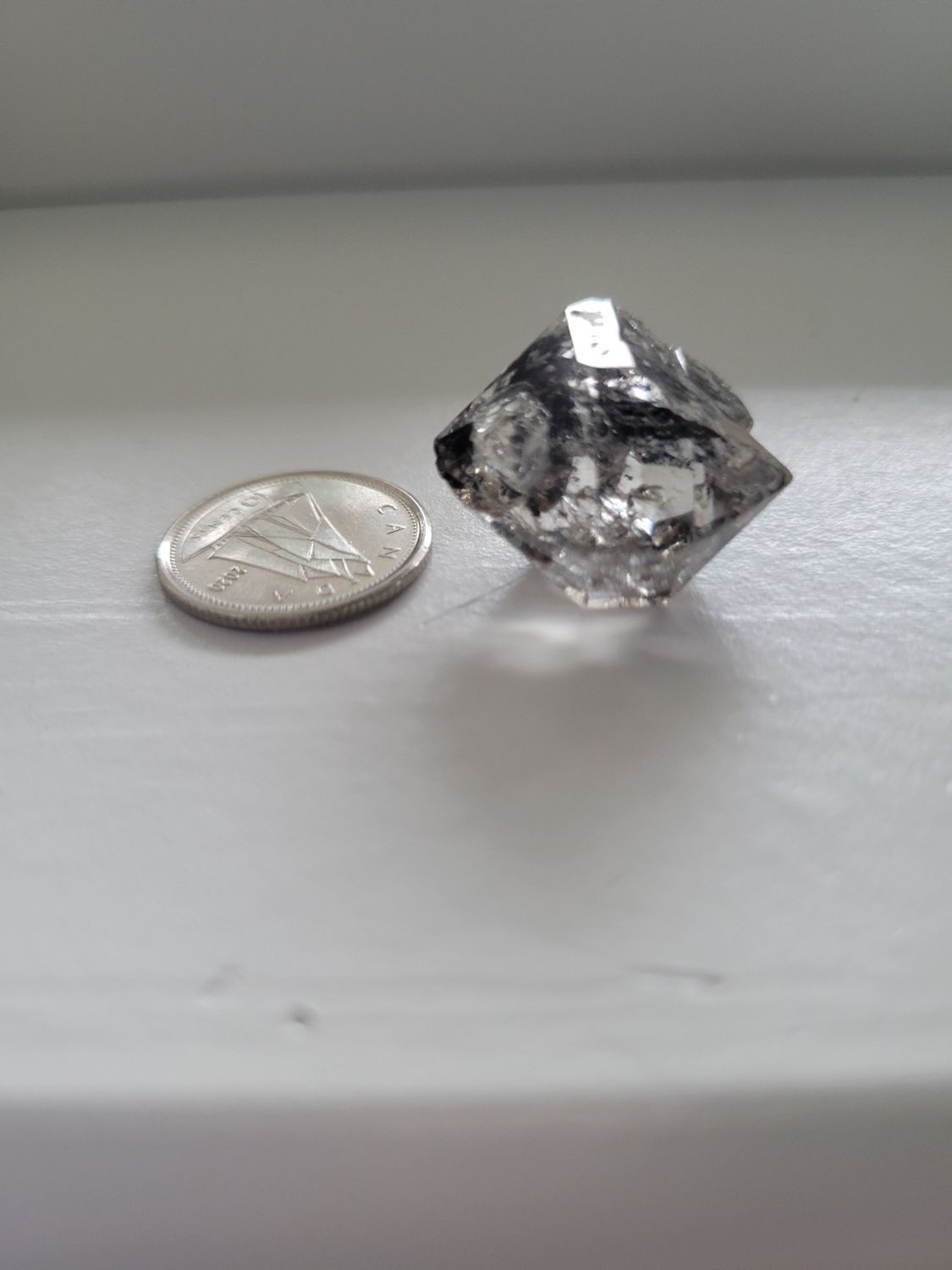 Crystal Herkimer Quartz Point with Carbon