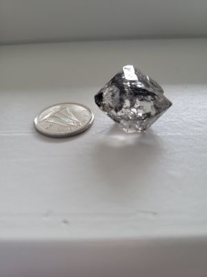 Crystal Herkimer Quartz Point with Carbon