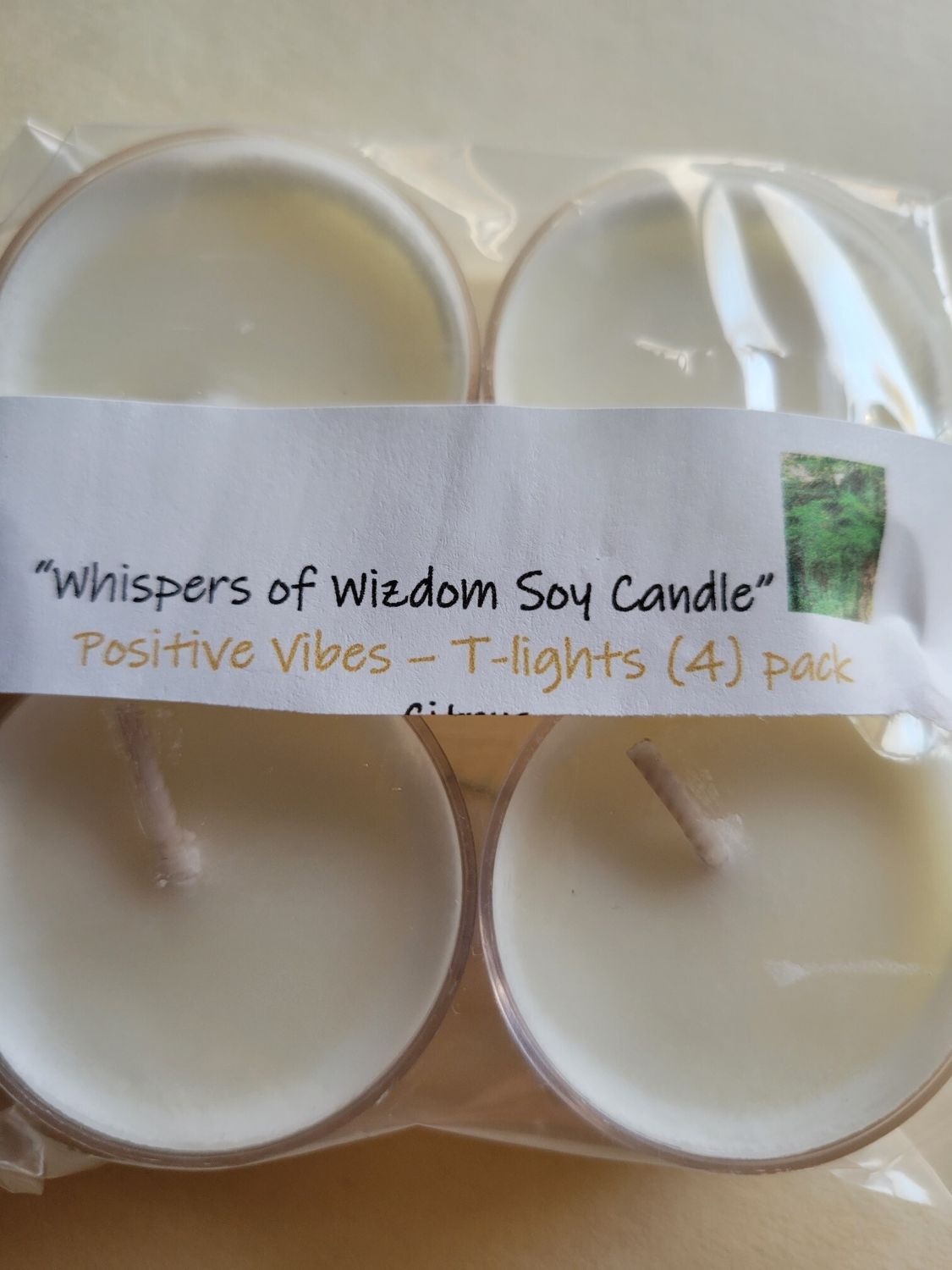 Judy&#39;s Soy Candle -(4pack T-Light) Positive Vibes