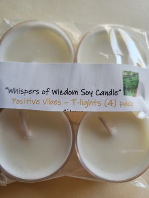 Judy&#39;s Soy Candle -(4pack T-Light) Positive Vibes