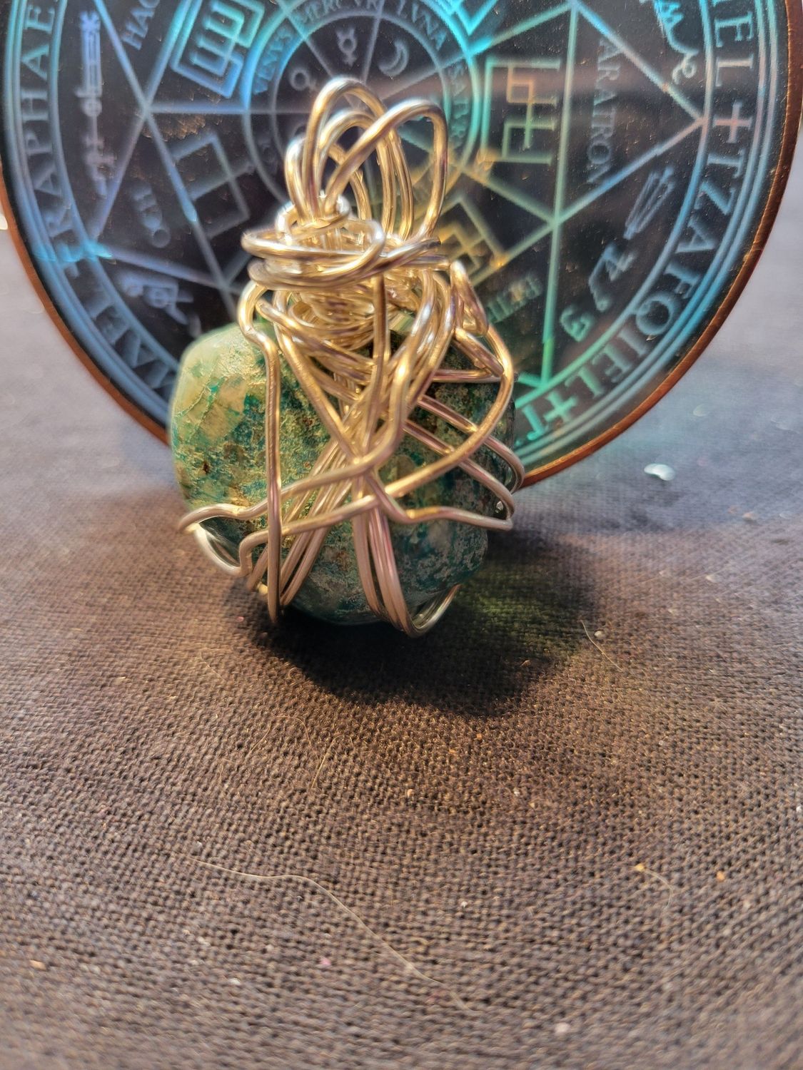 Pendant Med size Chrysocolla  - Created by Judy