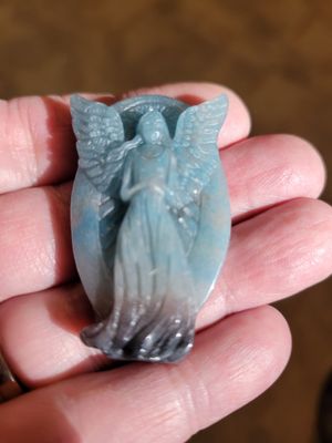 Crystal Carving (rare) Blue Trolleite Angel 2inches
