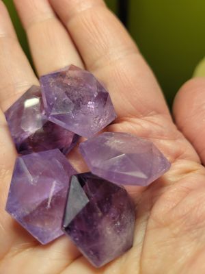 Crystal Carving Amethyst Hexagon/Star of David
