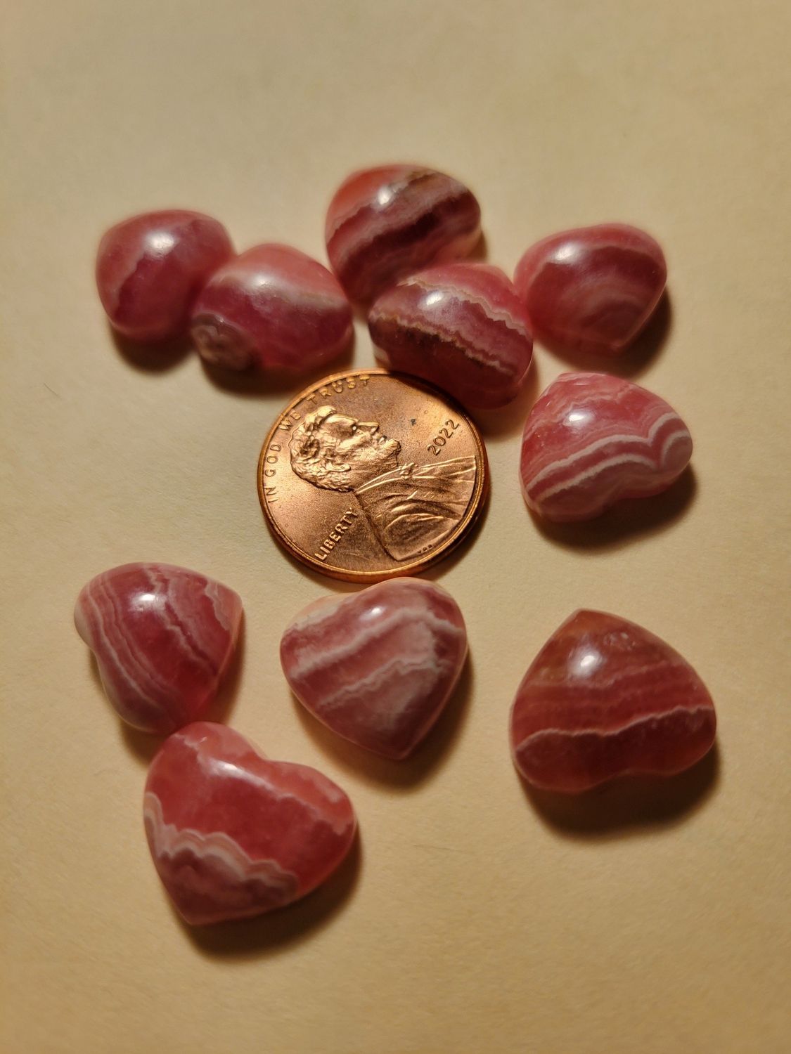 Crystal Carving Small Rhodochrosite Heart ( one piece)