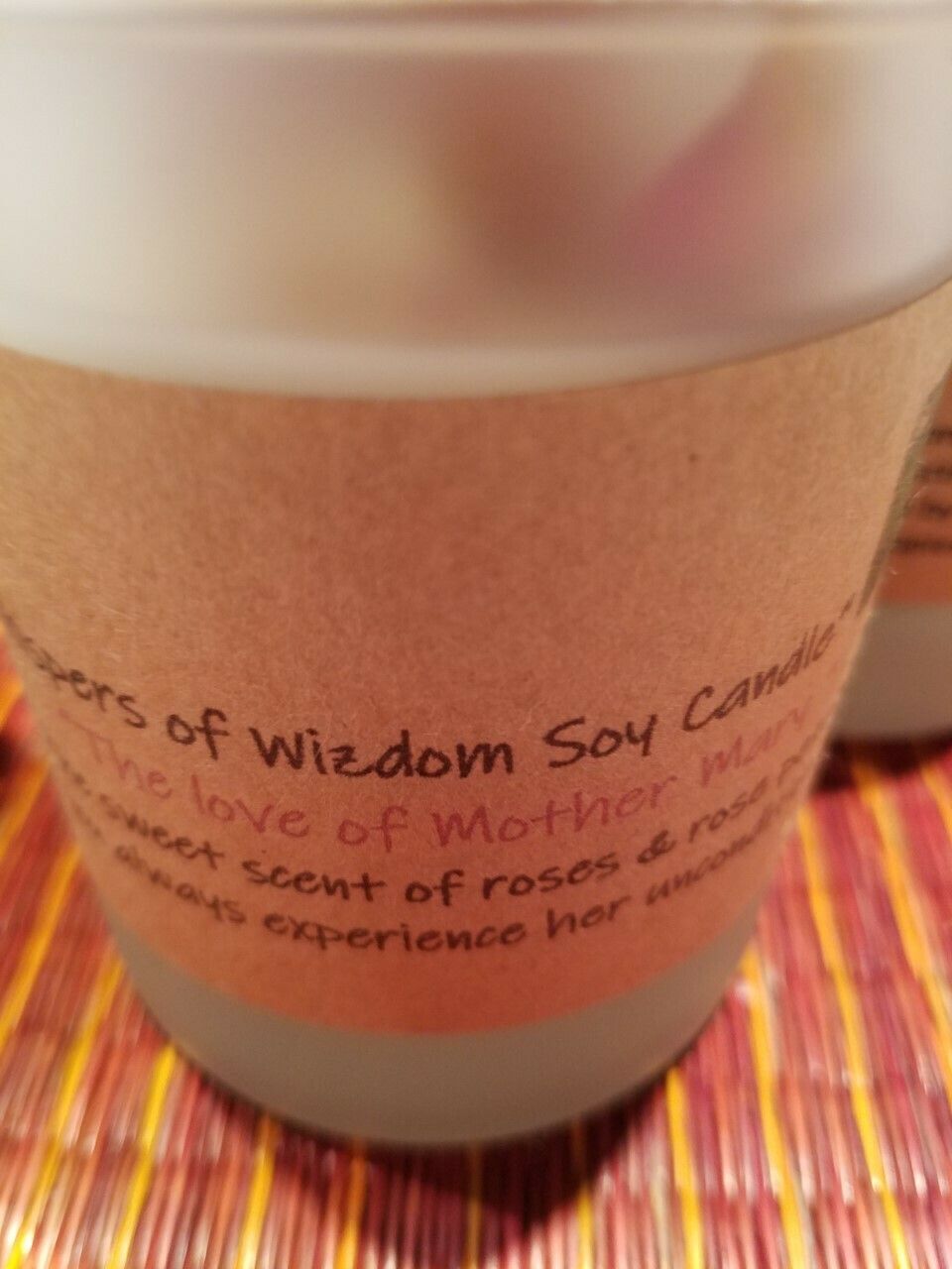 Judy&#39;s Soy Candle Mother Mary- Sweet Rose