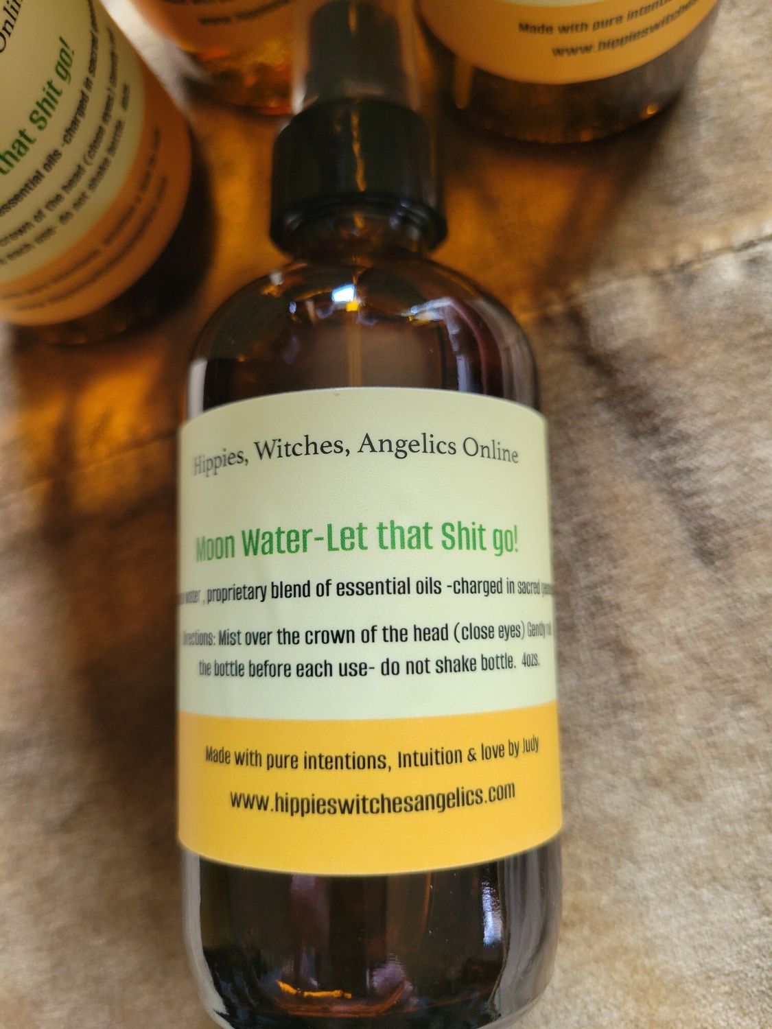 Judy&#39;s Moon Water- Let That Shit Go- 4oz glass bottle
