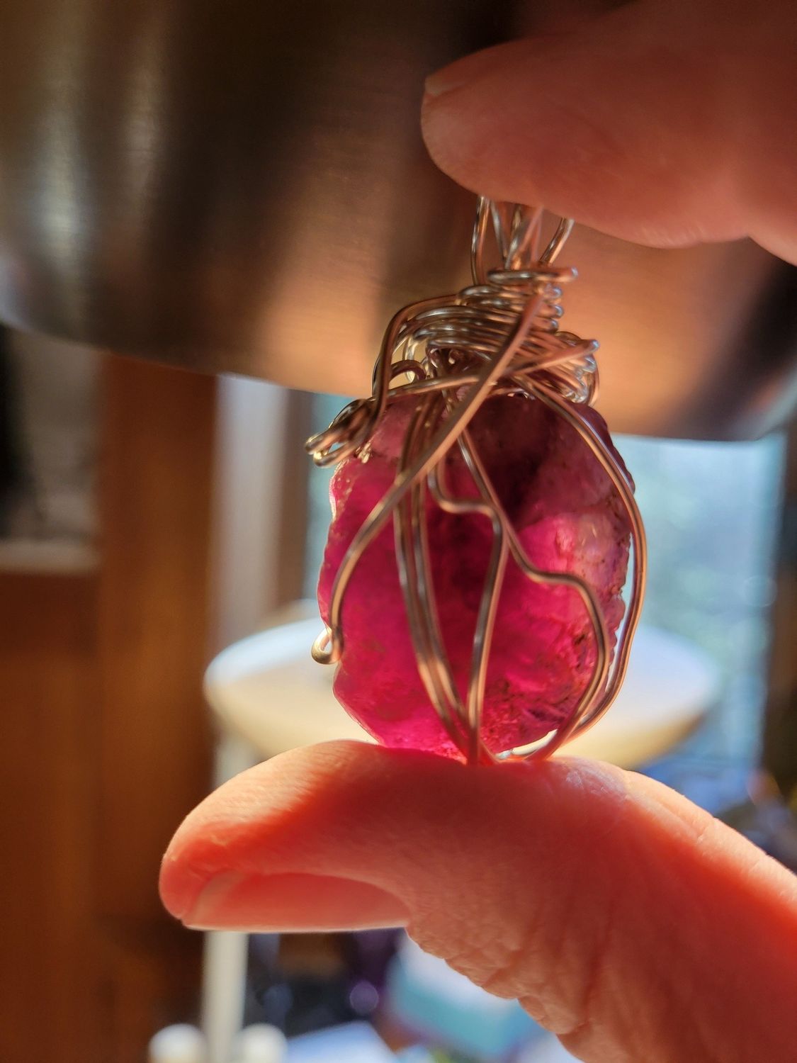 Pendant Rough Purple Fluorite - Created by Judy