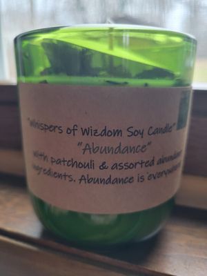 Judy&#39;s Soy Candle-Abundance-Patchouli- (Large) Green Vessel
