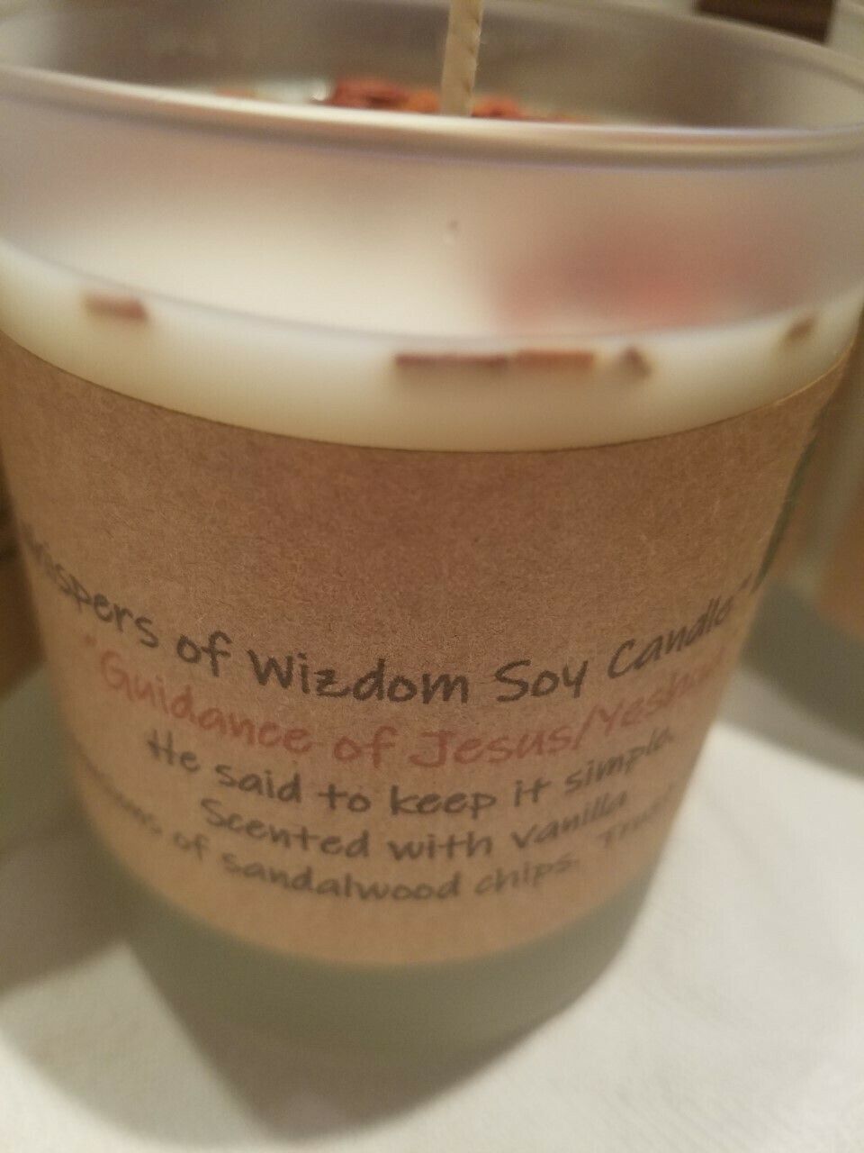 Judy&#39;s Soy Candle -Guidance of Jesus/Yeshua -Vanilla