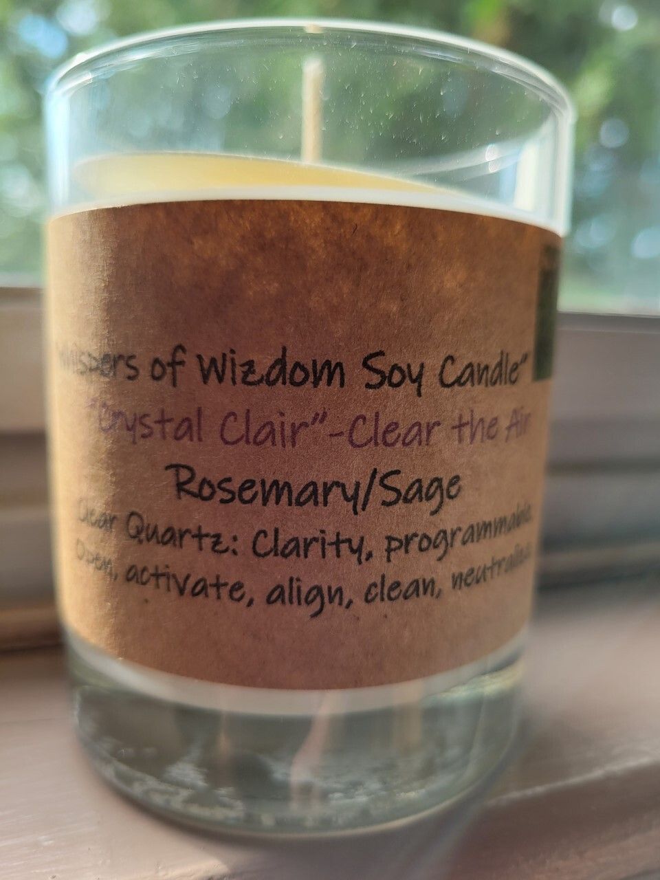 Judy&#39;s Soy Candle -Crystal Clair-Rosemary &amp; Sage