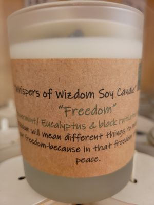 Judy&#39;s Soy Candle -Freedom-Peppermint &amp; Eucalyptus RETIRING WAS $25.00