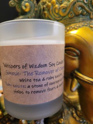Judy&#39;s Soy Candle -Ganesh/Remover of Obstacles -White Tea
