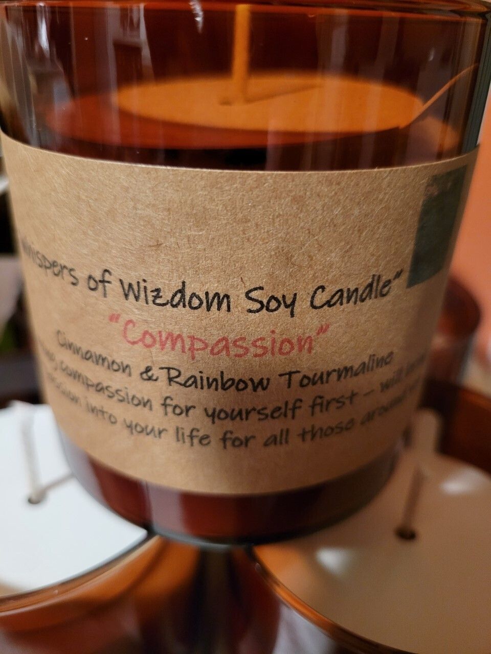 Judy&#39;s Soy Candle -Compassion -Cinnamon (large)