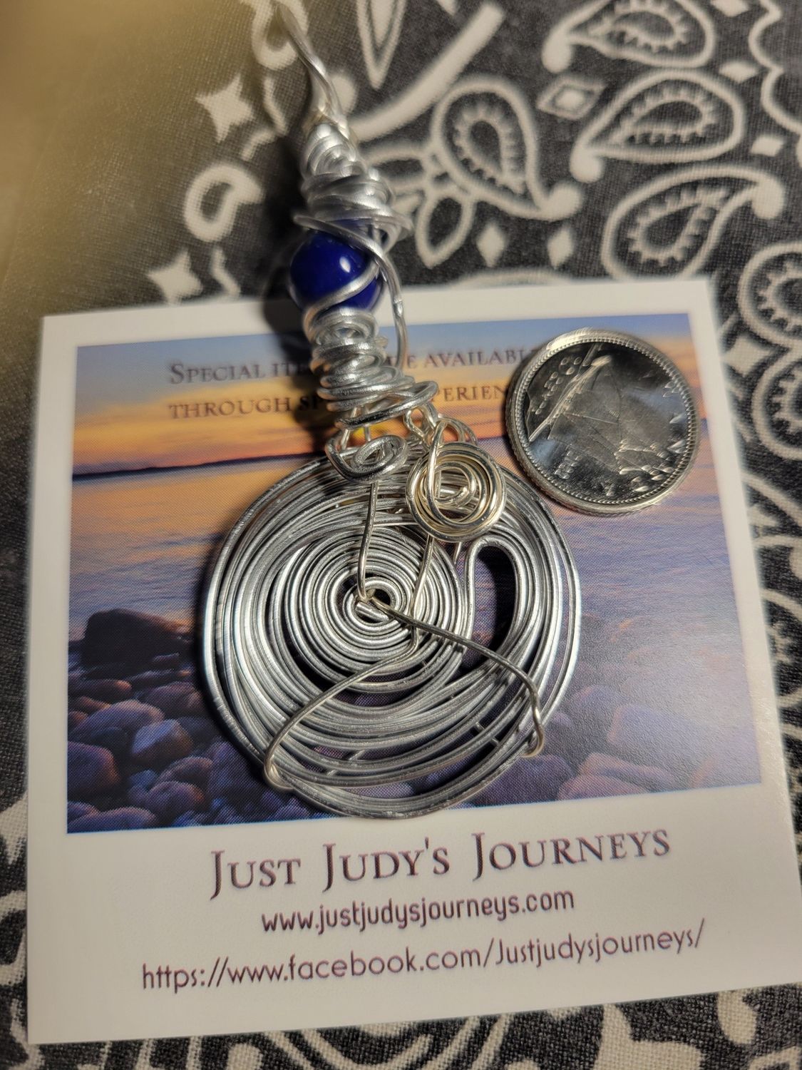 Pendant Wired Labyrinth-Lapis Lazuli- Truth