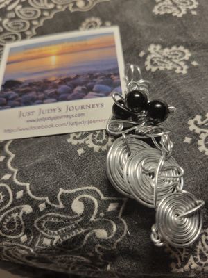 Pendant Wired Labyrinth-The Power of 3 &amp; Black Tourmaline.WAS$75