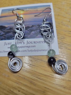 Judy&#39;s Hand-Designed Earrings- Not So Perfectly-Perfect -Fluorite