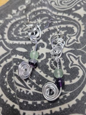Judy's Hand-Designed Earrings- Not So Perfectly-Perfect -FluoriteWAS$28