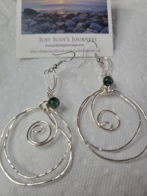 Judy's Hand-Designed Earrings- Not So Perfectly-Perfect -Hoops &amp; Ruby Zoisite