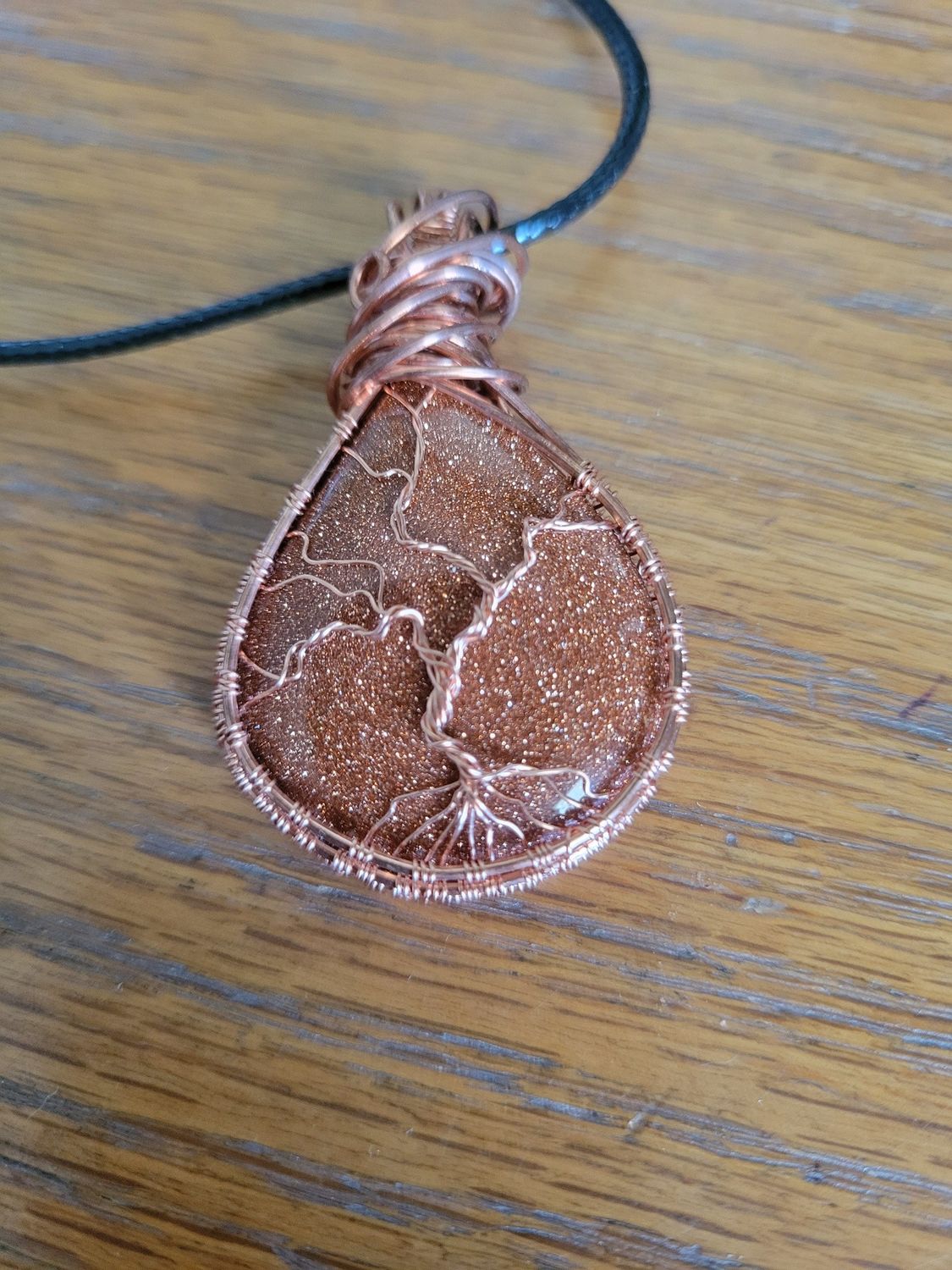 Pendant Tree of Life- Red Goldstone/Copper Created by Janelle